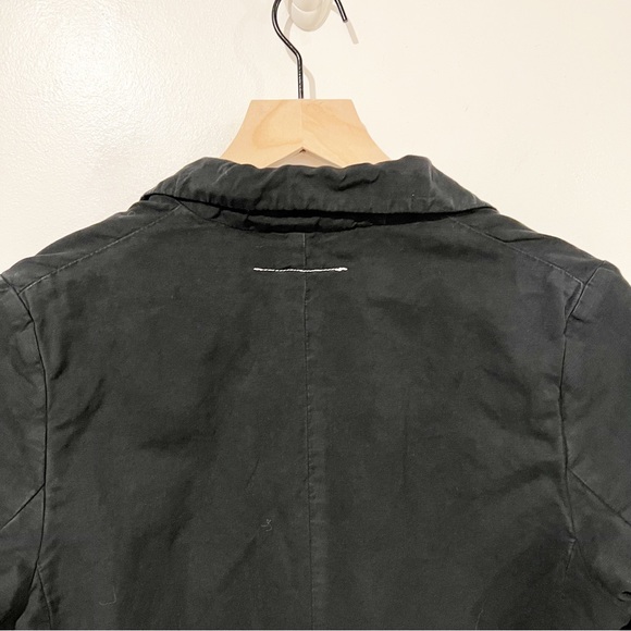 Maison Martin Margiela Black Cotton & Linen Button Front Blazer Jacket Size 40 - Picture 3 of 12